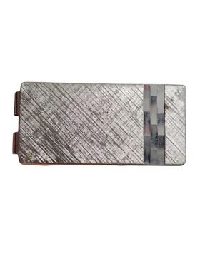 Vintage Anson Stainless Steel  Rectangular Money Clip with Linear Inlay